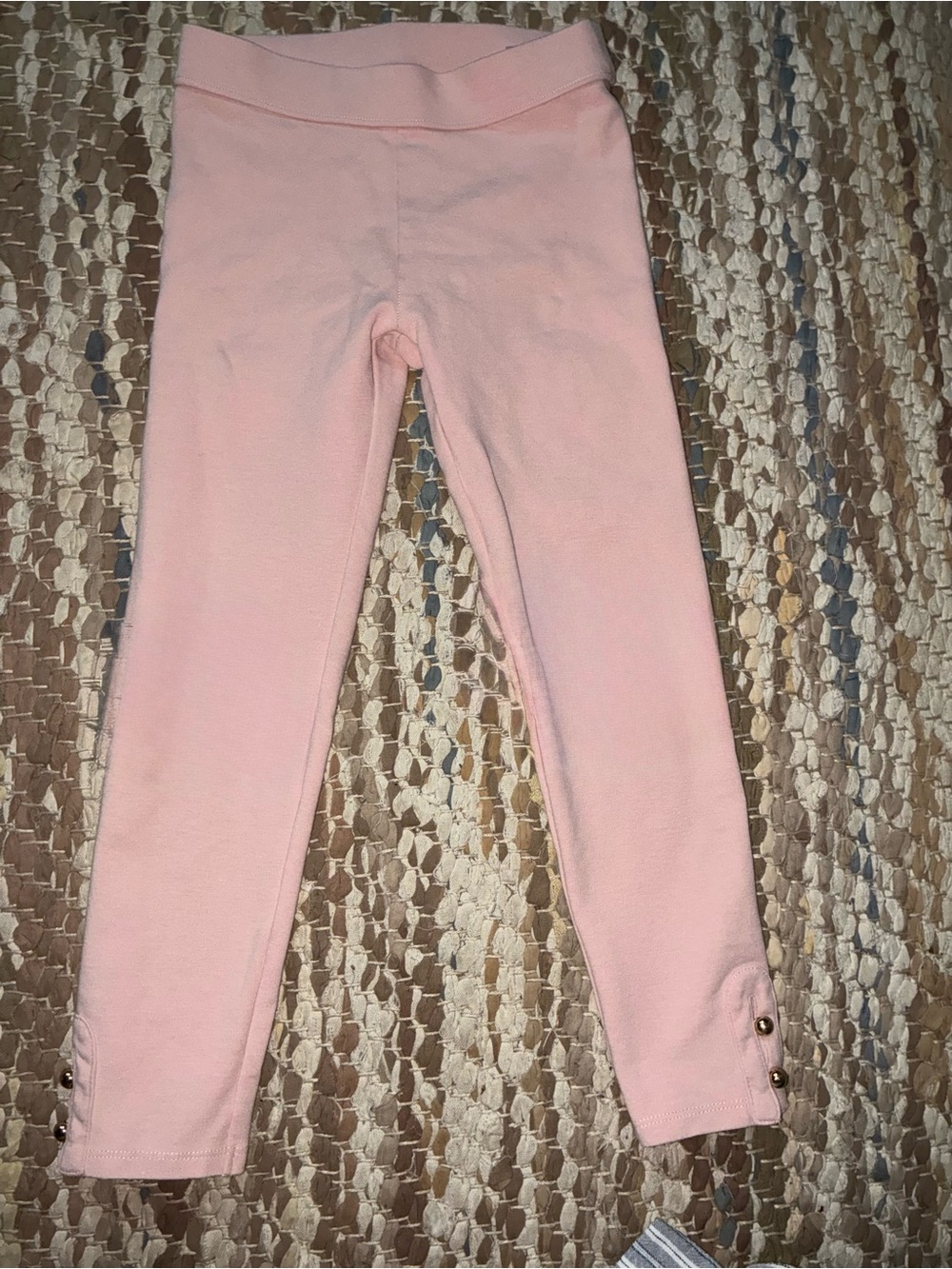Janie and Jack Light Pink Button-Hem Girls Leggings